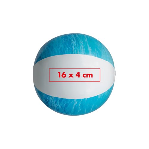 Blue plastic beach ball, inflatable.