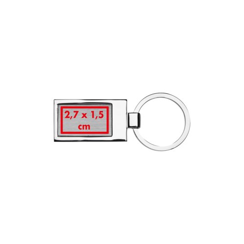 Metal, boat-shaped keychain with metal ring.