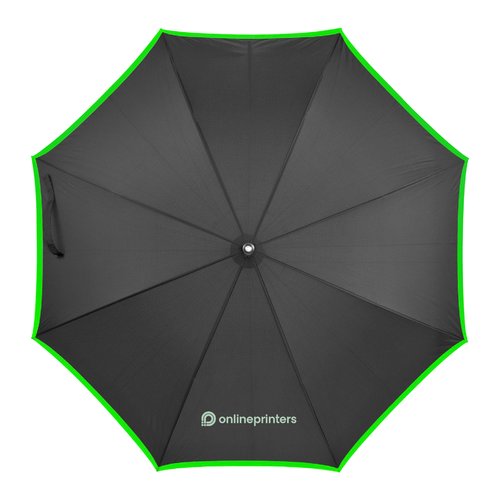 Black and Green Automatic umbrella with cover and carry strap.