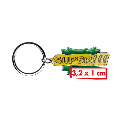 Metal keychain with ring.