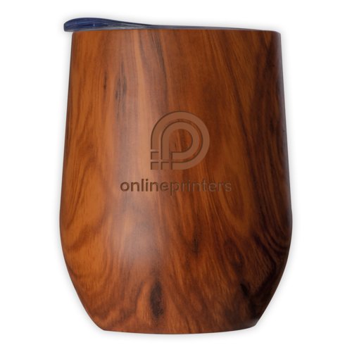 Wooden insulated mug with lid.