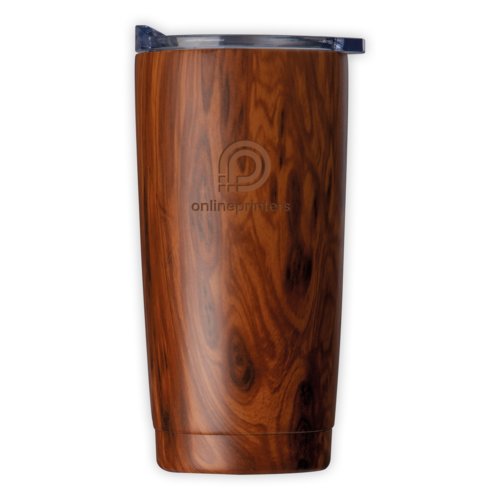 Wooden insulated mug with lid.