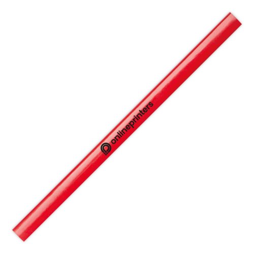Red wooden carpenter pencil.