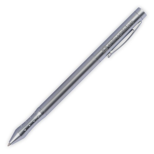 Silver metal laser pointer with clip.