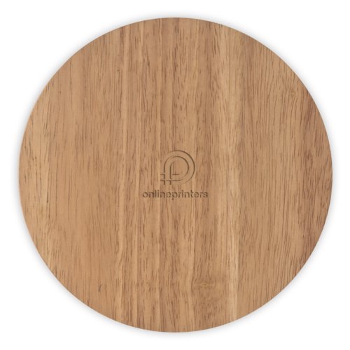 Brown wooden cheese board with pattern.