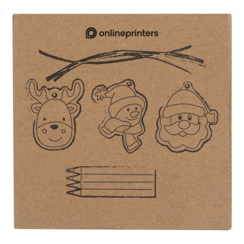 Cardboard paint set with pens and ornaments to paint.