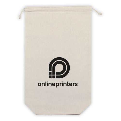 Natural cotton bread bag with drawstring.