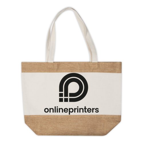 Multicolor beach/shopping bag with carrying handles.