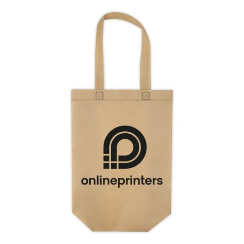 Beige Non-woven bag with two handles.
