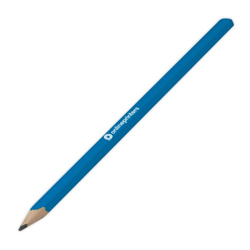 Blue wooden pencil for writing and drawing.
