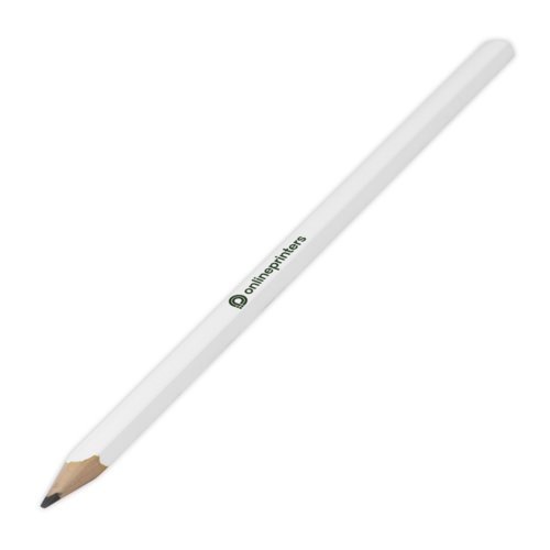 White wooden carpenter pencil, hexagonal.