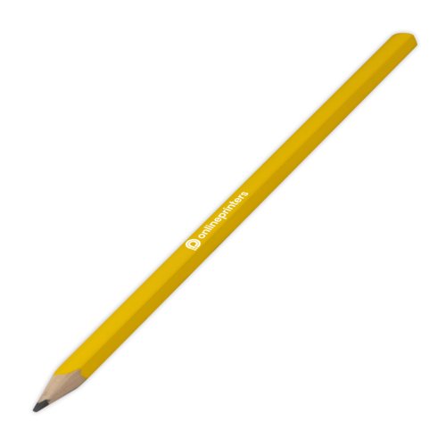 Yellow wooden carpenter pencil in robust design.