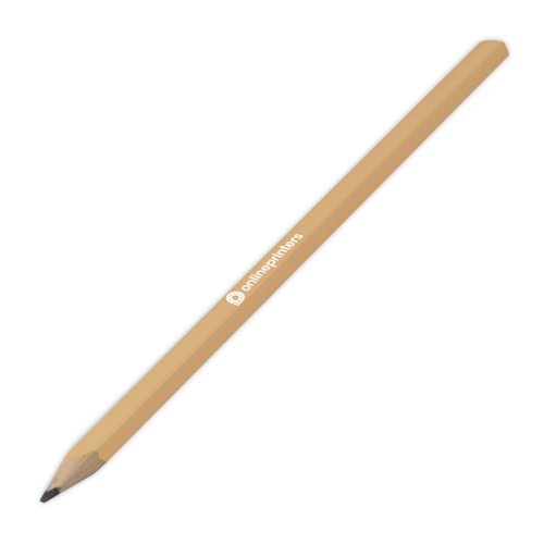 Beige wooden carpenter pencil.