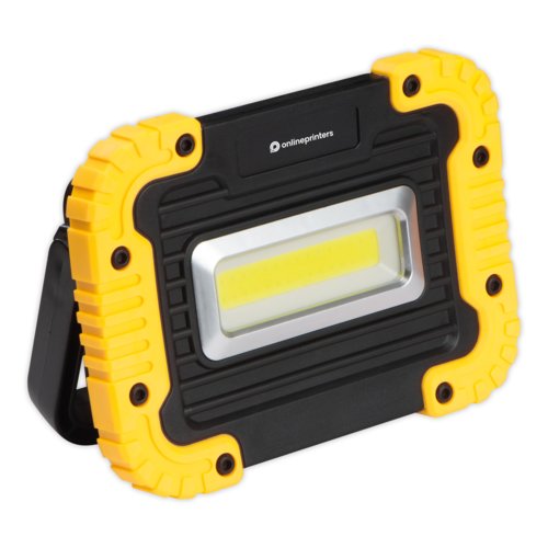 Yellow/black COB work light with stand.