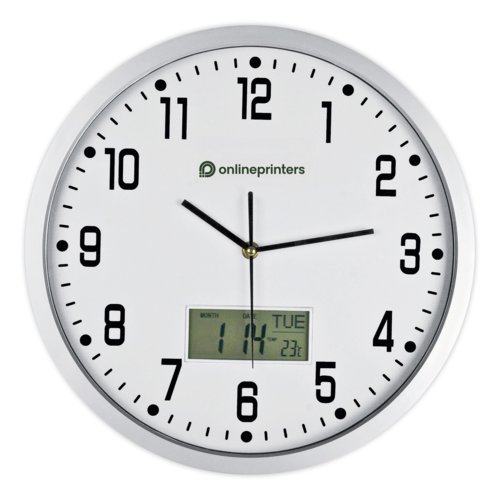 Analogue wall clock with digital display Durham (Sample) 1