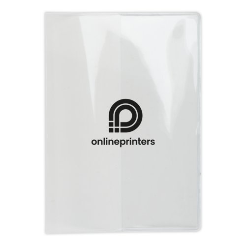 Transparent plastic passport holder.