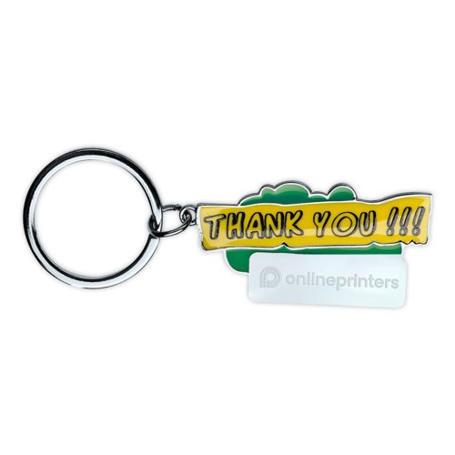 Metal keychain with ring.
