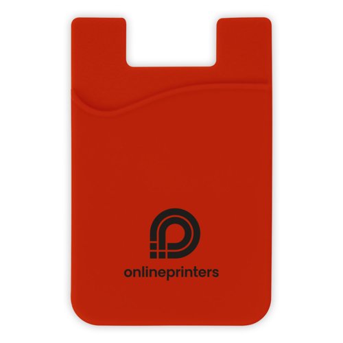 Bordeaux silicone phone wallet with card slot.
