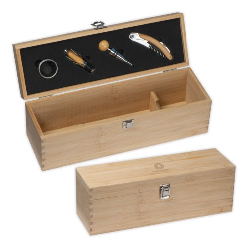 Wooden wine box with clasp.