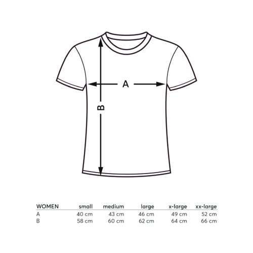Cotton women's t-shirt with short sleeves and round neck.