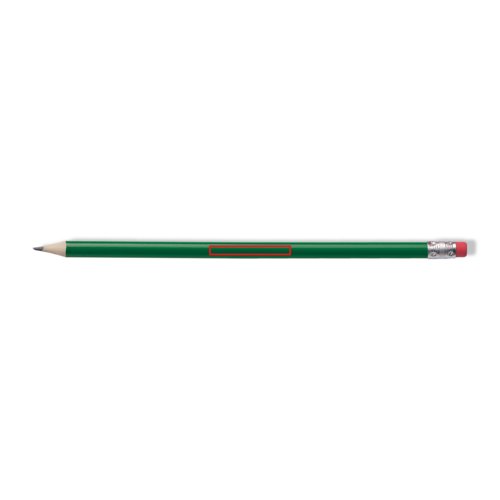 Hickory wood pencil with eraser.
