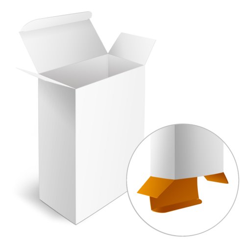 Paper folding box with opposing insertion flaps.