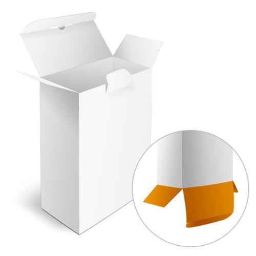 Hinged lid boxes with hook, unprinted 1