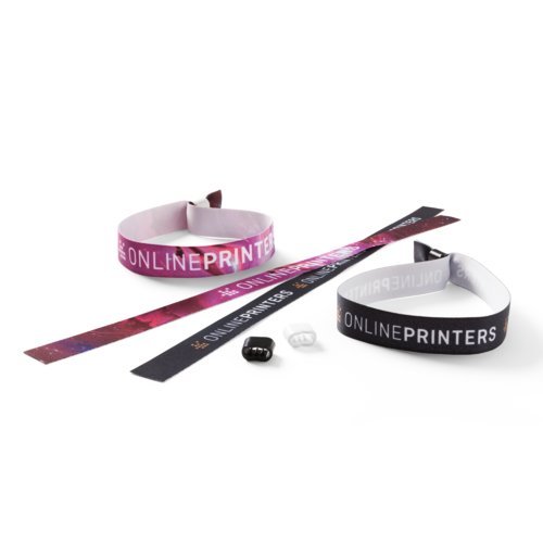 Fabric wristbands with closure.