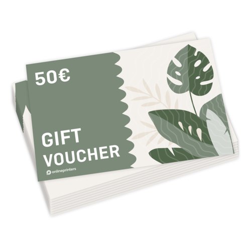 Simple voucher cards, 8,5 x 5,5 cm, printed on both sides 1