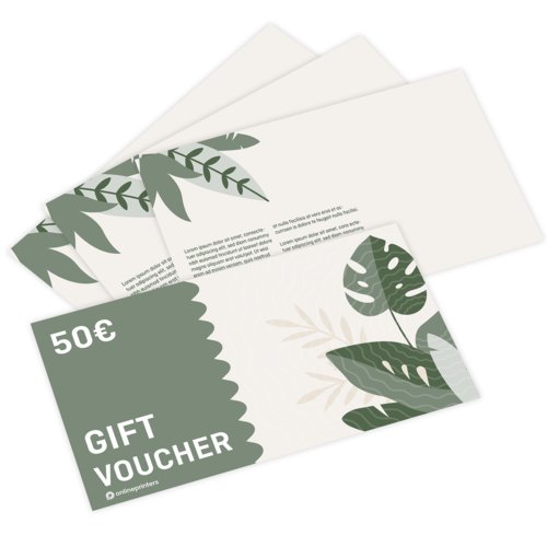 Simple voucher cards, 9,0 x 5,0 cm, printed on both sides 2