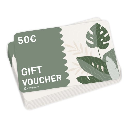 Simple voucher cards, 8,5 x 5,5 cm, printed on both sides 3