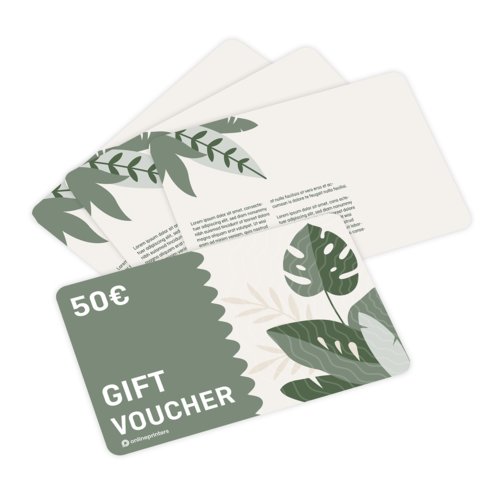 Simple voucher cards, 8,5 x 5,5 cm, printed on both sides 4