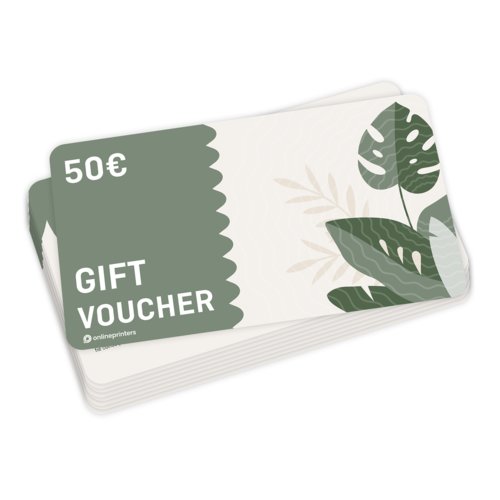 Simple voucher cards, 9,0 x 5,0 cm, printed on both sides 3