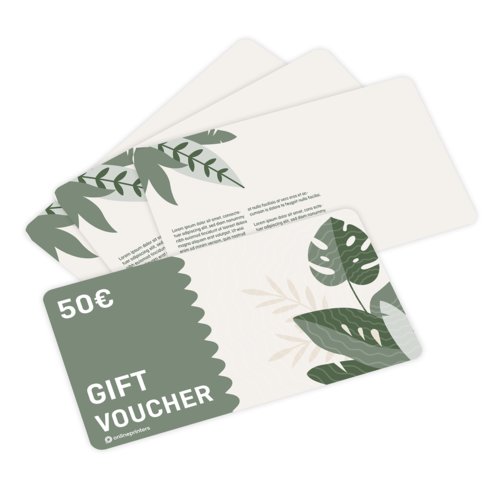 Simple voucher cards, 9,0 x 5,0 cm, printed on both sides 4