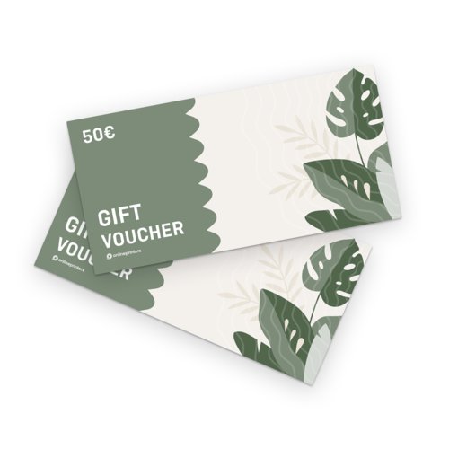 Folded voucher cards, DL, Landscape 1