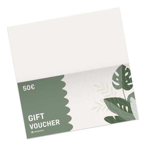Folded voucher cards, DL, Landscape, long side creasing 2