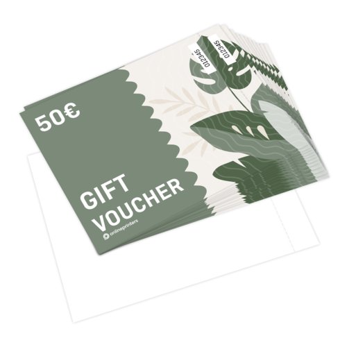 Voucher cards with optional perforation, A6, printed on one side 1