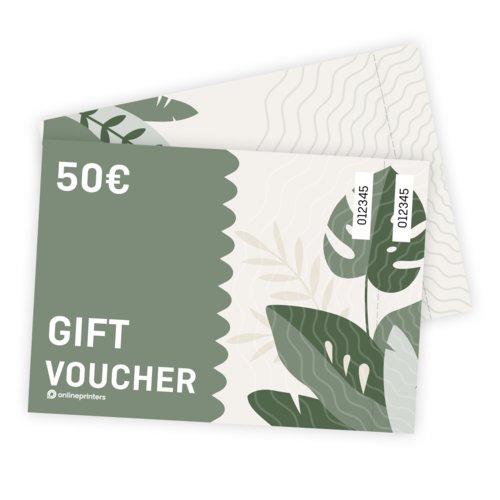 Voucher cards with perforation, A6, printed on both sides 2