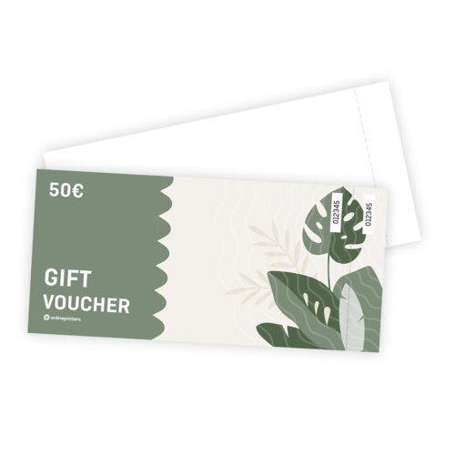 Voucher cards with perforation, A6-Half, printed on one side 2