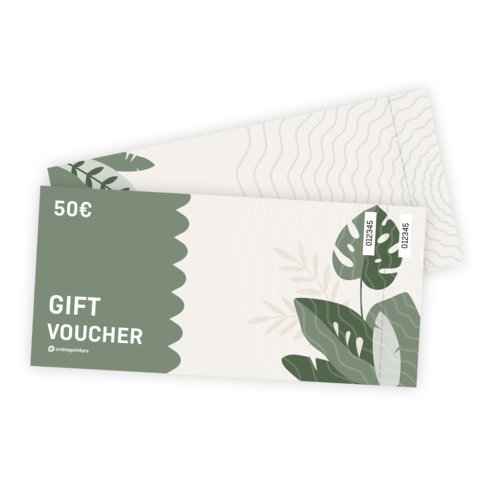 Voucher cards with perforation, A5-Half, printed on both sides 2