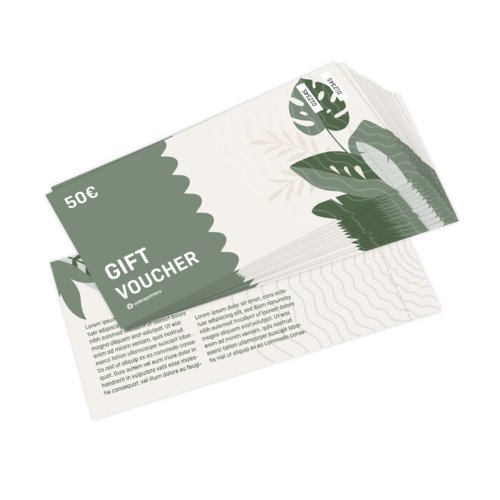 Voucher cards with perforation, DL, printed on both sides 1