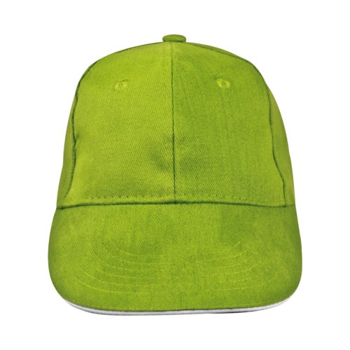 Apple green fabric 6-panel baseball cap.