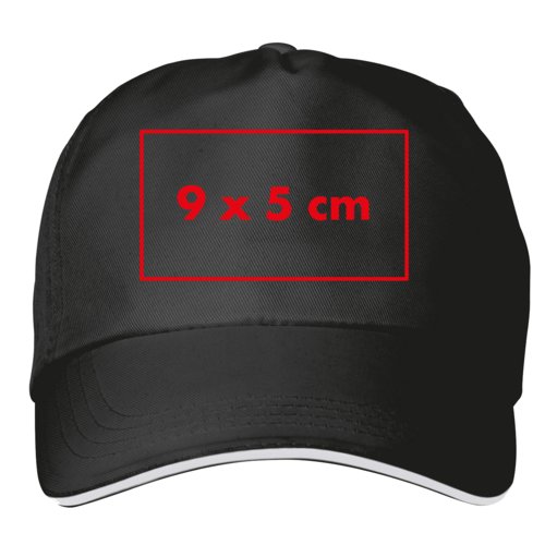 Black fabric cap with a pre-curved visor and adjustable closure.