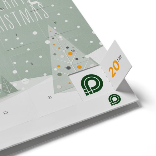 Paper advent calendar with opening doors.