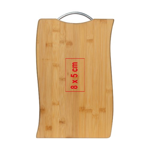 Light bamboo cutting board with handle.