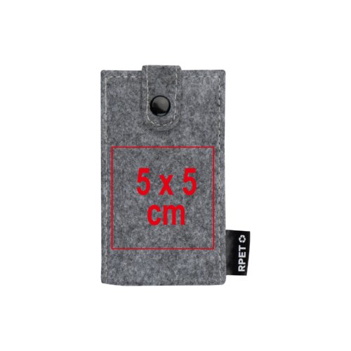 Gray felt manicure set with snap closure.