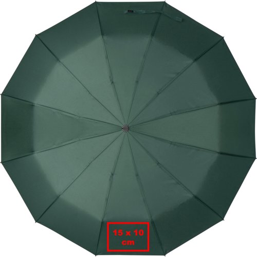 Green pocket umbrella, windproof and with cover.