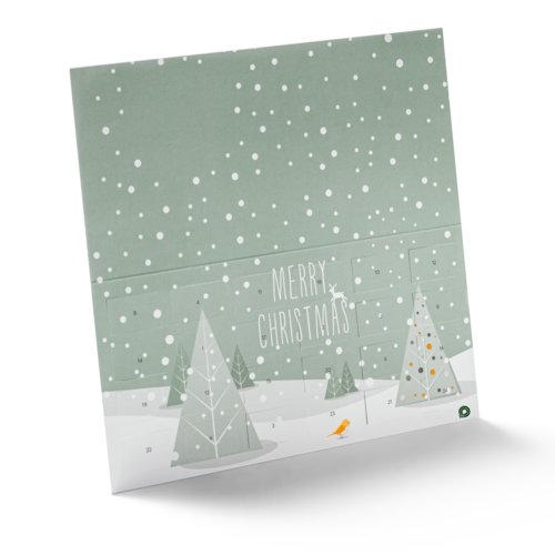 Green paper folding Advent calendar.