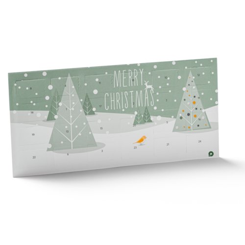 Paper Advent calendar with numbered doors.