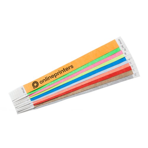 Tyvek wristbands with sequential numbering.